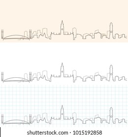 Manchester Hand Drawn Skyline