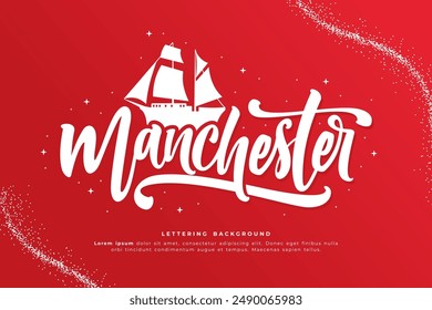 manchester lettering background vector design