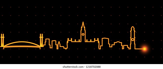 Manchester Light Streak Skyline