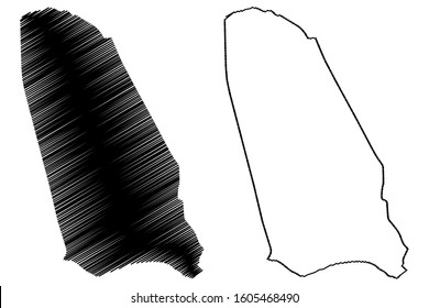 Manchester Parish (Parishes of Jamaica, Middlesex County) map vector illustration, scribble sketch Manchester map