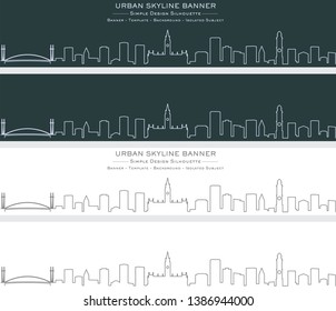 Manchester Single Line Skyline Banner