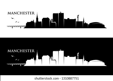 Manchester skyline - United States of America, USA - New Hampshire - vector illustration