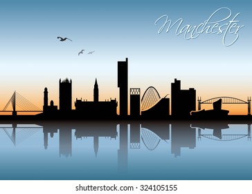 Manchester skyline - vector illustration
