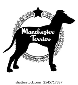 Manchester Terrier dog silhouette, dog, dog breeds,  vector, silhouette, logo design, animal, illustration, icon, sign, black, pet