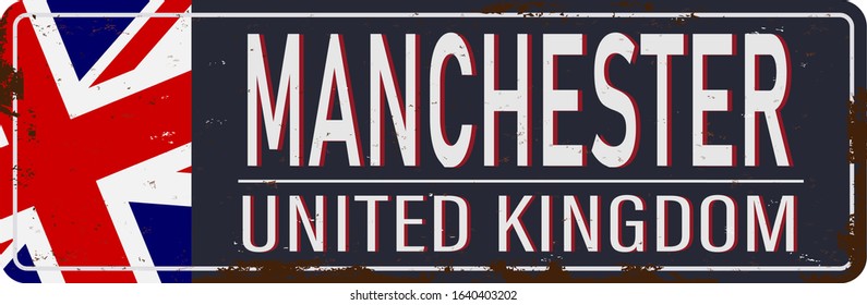 Manchester , United Kingdom , road sign vector illustration, road table