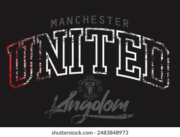 manchester united kingdom typography graphic design, vintage mancester typography grunge, Manchester England grunge stylized graphic t-shirt vector design .eps8