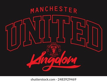 manchester united kingdom typography graphic design, MU club logo, vintage mancester typography grunge, Manchester England grunge stylized graphic t-shirt vector design .eps8