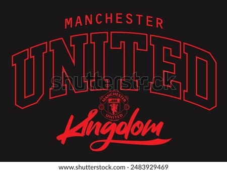 manchester united kingdom typography graphic design, MU club logo, vintage mancester typography grunge, Manchester England grunge stylized graphic t-shirt vector design .eps8