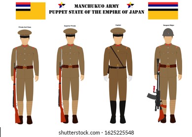 Manchukuo Army Uniform Vector Illustration