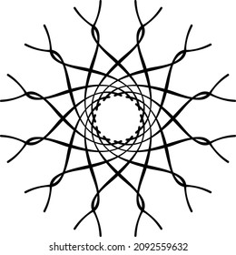 Mandal Tangled Threads Design. Simple Mandala Vector. Abstract, seamless pattern design.