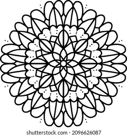Icono del logotipo vectorial de diseño Mandala 14 para impresión, afiche, portada, patrón redondo oriental. Motivos islámicos, árabes, indios, turcos, pakistán, chinos, otomanos.
