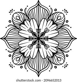 Mandala 3. design vector logo icon illustration for print, poster, cover,  Oriental round pattern. Islam, Arabic, Indian, turkish, pakistan, chinese, ottoman motifs.
