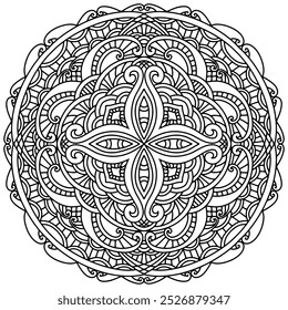 Mandala 328, ethnic, swirl pattern, object isolated on white background.