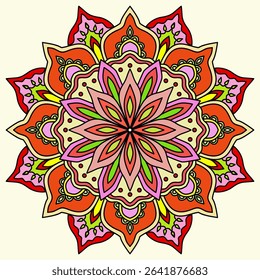Mandala abstract background with flowers, Mandala. Vintage decorative elements. Oriental pattern, vector illustration. Islam, Arabic, Indian, Moroccan, Spain, Turkish, Pakistan, Chinese, mystic, rug