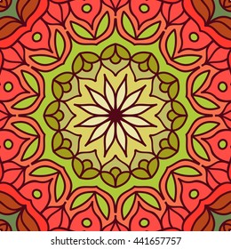 Mandala. Abstract circular ornament. Sample background. Hand-drawing in the Eastern style, Arabic, Indian, Turkish.