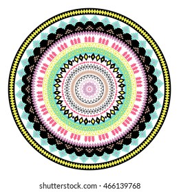 Mandala. Abstract circular vector ornament. Geometric pattern