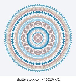 Mandala. Abstract circular vector ornament. Geometric pattern