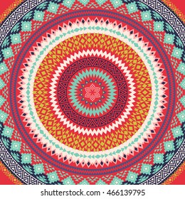 Mandala. Abstract circular vector ornament. Geometric pattern
