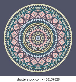 Mandala. Abstract circular vector ornament. Geometric pattern