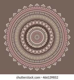 Mandala. Abstract circular vector ornament. Geometric pattern