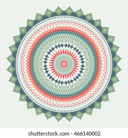 Mandala. Abstract circular vector ornament. Geometric pattern