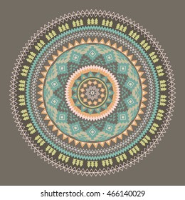 Mandala. Abstract circular vector ornament. Geometric pattern