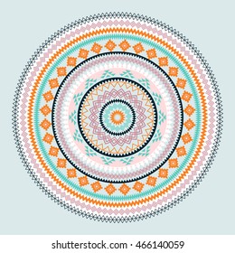 Mandala. Abstract circular vector ornament. Geometric pattern 