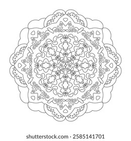 Mandala. Abstract. Coloring page. Art therapy.	