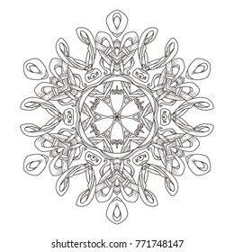 Mandala. Abstract decorative background. Islam, Arabic, oriental, indian, ottoman, yoga motifs. Vector illustration for coloring pages