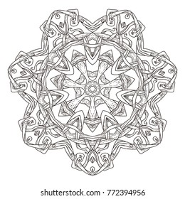 Mandala. Abstract decorative background. Islam, Arabic, oriental, indian, ottoman, yoga motifs. Vector illustration for coloring pages