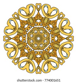 Mandala. Abstract decorative background. Islam, Arabic, oriental, indian, ottoman, yoga motifs. Vector ornament