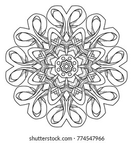 Mandala. Abstract decorative background. Islam, Arabic, oriental, indian, ottoman, yoga motifs. Vector illustration for coloring pages