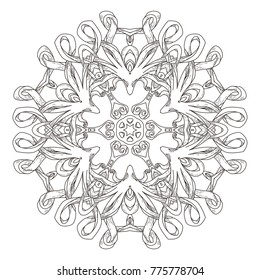 Mandala. Abstract decorative background. Islam, Arabic, oriental, indian, ottoman, yoga motifs. Vector illustration for coloring pages