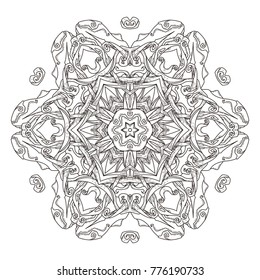 Mandala. Abstract decorative background. Islam, Arabic, oriental, indian, ottoman, yoga motifs. Vector illustration for coloring pages