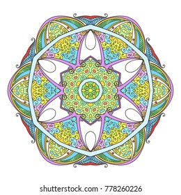 Mandala. Abstract decorative background. Islam, Arabic, oriental, indian, ottoman, yoga motifs. Vector ornament
