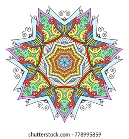 Mandala. Abstract decorative background. Islam, Arabic, oriental, indian, ottoman, yoga motifs. Vector ornament