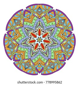 Mandala. Abstract decorative background. Islam, Arabic, oriental, indian, ottoman, yoga motifs. Vector ornament