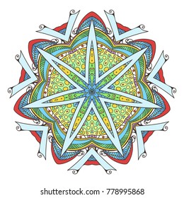 Mandala. Abstract decorative background. Islam, Arabic, oriental, indian, ottoman, yoga motifs. Vector ornament