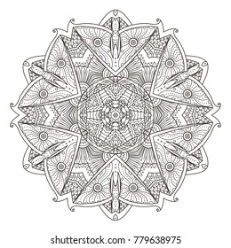 Mandala. Abstract decorative background. Islam, Arabic, oriental, indian, ottoman, yoga motifs. Vector illustration for coloring pages