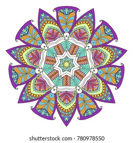 Mandala. Abstract decorative background. Islam, Arabic, oriental, indian, ottoman, yoga motifs. Vector ornament