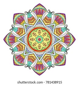 Mandala. Abstract decorative background. Islam, Arabic, oriental, indian, ottoman, yoga motifs. Vector ornament