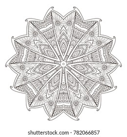 Mandala. Abstract decorative background. Islam, Arabic, oriental, indian, ottoman, yoga motifs. Vector illustration for coloring pages