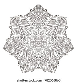 Mandala. Abstract decorative background. Islam, Arabic, oriental, indian, ottoman, yoga motifs. Vector illustration for coloring pages