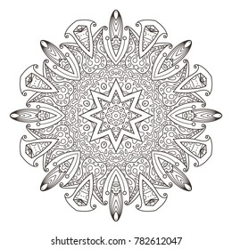 Mandala. Abstract decorative background. Islam, Arabic, oriental, indian, ottoman, yoga motifs. Vector illustration for coloring pages