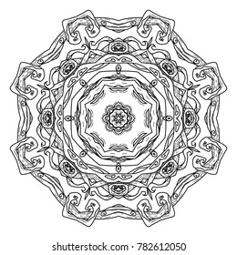 Mandala. Abstract decorative background. Islam, Arabic, oriental, indian, ottoman, yoga motifs. Vector illustration for coloring pages