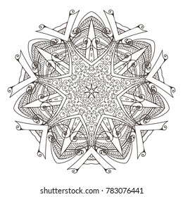Mandala. Abstract decorative background. Islam, Arabic, oriental, indian, ottoman, yoga motifs. Vector illustration for coloring pages