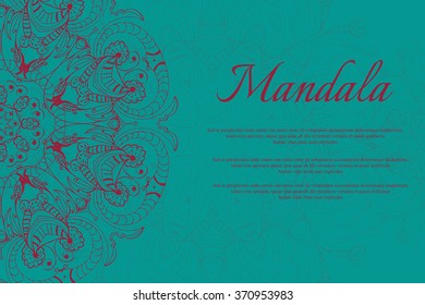 Mandala abstract design element. Round mandalas in vector. Graphic template for your design. Decorative retro ornament. Set of Ethnic Fractal Mandala.