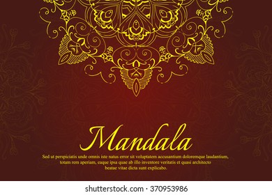 Mandala abstract design element. Round mandalas in vector. Graphic template for your design. Decorative retro ornament. Set of Ethnic Fractal Mandala.