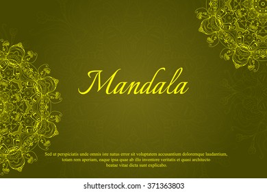 Mandala abstract design element. Round mandalas in vector. Graphic template for your design. Decorative retro ornament. Set of Ethnic Fractal Mandala.