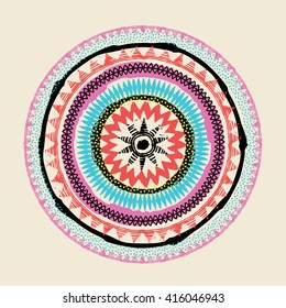 Mandala. Abstract ethnic round vector ornament